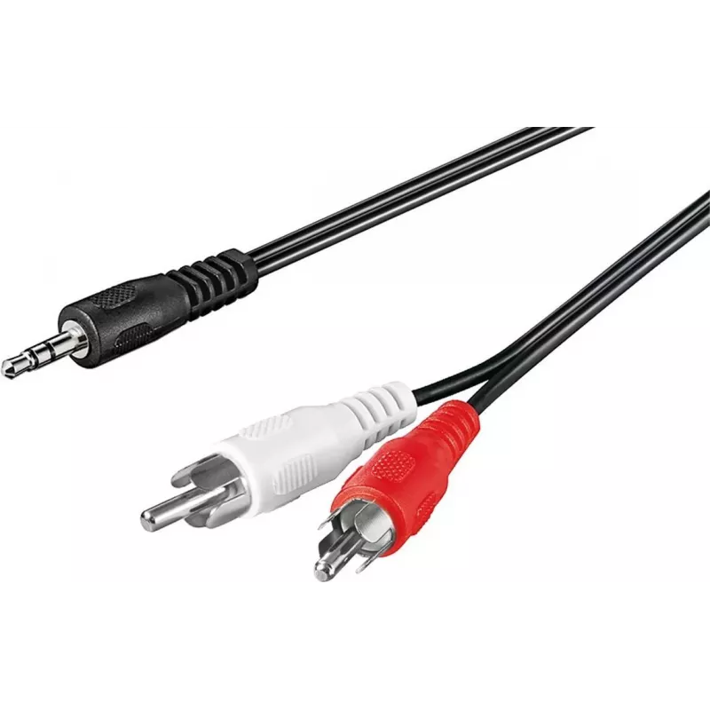 Wentronic Goobay Cabo adaptador 3,5 mm jack para 2x RCA, 20 m, preto 50779
