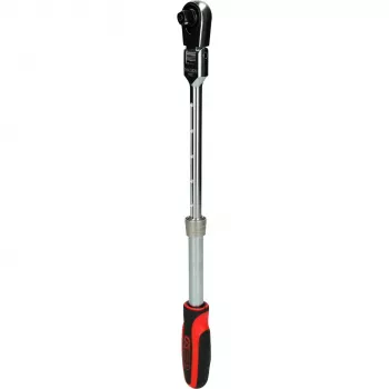 KS Tools 3/8 polegadas SlimPOWER Catraca telescópica com cabeça articulada, 72 dentes, libertação rápida, 280-430 mm 914.3820
