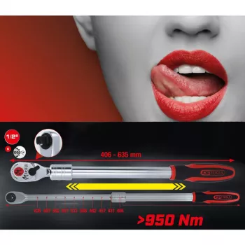 KS Tools 935.1285 Catraca reversível 1/2 polegadas, 635 mm, 72 dentes, cromo-vanádio