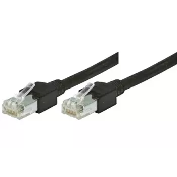Tecline Cabo de patch S/UTP Cat5e, 0,3 m, ficha RJ-45 macho para macho, preto 719003S