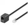 Wentronic Goobay cabo de extensão modular, RJ12 (6P6C) ficha macho para ficha fêmea, 10 m, preto 68261