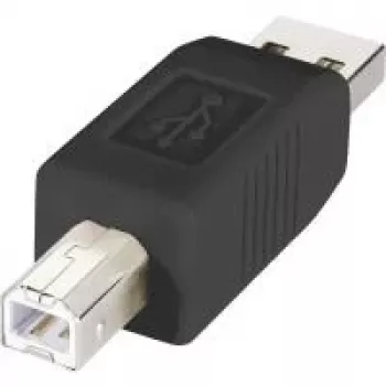 Renkforce adaptador USB 2.0 A macho para B macho, contactos dourados, preto