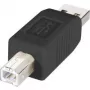 Renkforce adaptador USB 2.0 A macho para B macho, contactos dourados, preto