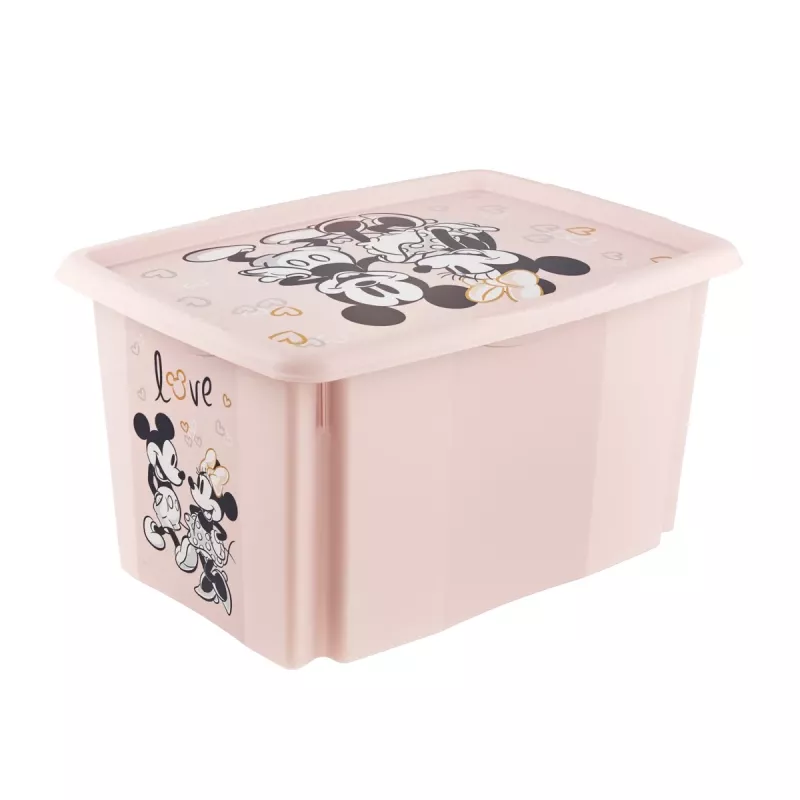 keeeper caixa de arrumação Karolina Minnie, 45 litros caixa empilhável e encaixável com tampa, polipropileno, Nordic Pink, 1 unid. 1223958124700