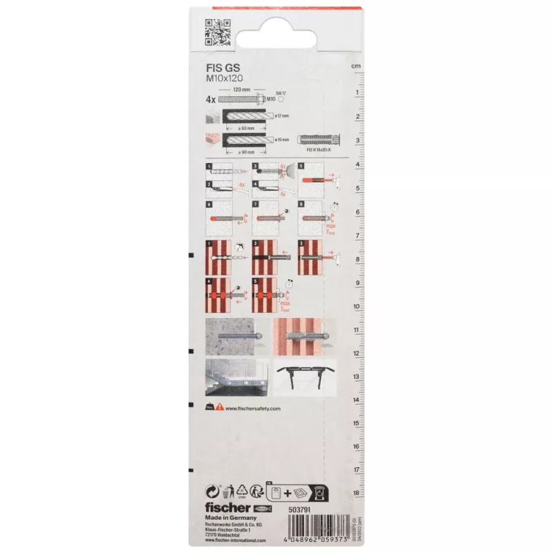 Fischer FIS GS M10 x 120 K NV âncora de rosca 120 mm, aço galvanizado, 1 unid. 503791