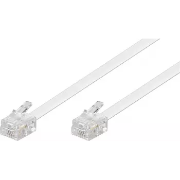 Goobay cabo de ligação modular RJ11/RJ14 (6P4C) ficha a ficha, 3 m, branco (93067)