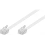 Goobay cabo de ligação modular RJ11/RJ14 (6P4C) ficha a ficha, 3 m, branco (93067)