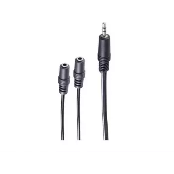 shiverpeaks BASIC-S Cabo adaptador Y de áudio, ficha estéreo 3,5mm para 2 conetores fêmea estéreo 3,5mm, 0,2m, preto BS30761