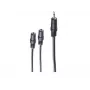 shiverpeaks BASIC-S Cabo adaptador Y de áudio, ficha estéreo 3,5mm para 2 conetores fêmea estéreo 3,5mm, 0,2m, preto BS30761