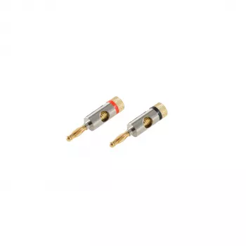 SHIVERPEAKS BASIC-S Conjunto de fichas banana, 2 peças vermelho/preto, metal dourado, 4 mm BS56210-SET