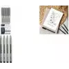 Faber-Castell EBERHARD FABER Pigment Liner preto conjunto de 4 peças (0,1, 0,3, 0,5, 0,7 mm) resistente à água resistente à luz permanente 558104