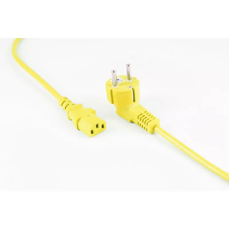 shiverpeaks BASIC-S Cabo de alimentação Schuko para IEC C13, 1,8 m, amarelo BS09-05182