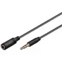 Wentronic Goobay Cabo de extensão jack 3,5mm, preto, 1 m - ficha 3,5mm para conetor fêmea 3,5mm, estéreo (97113)