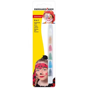 Lápis de maquilhagem FABER-CASTELL EBERHARD FABER 6-em-1, 1 lápis – 6 cores, ideal para contornos finos e motivos de áreas amplas, elevada cobertura (579030)