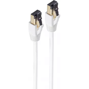 SHIVERPEAKS BASIC-S Cabo de rede Cat.8 F/FTP, 5 m, branco, RJ45 a RJ45, 40 Gbps, 2000 MHz, 568B BS08-41056