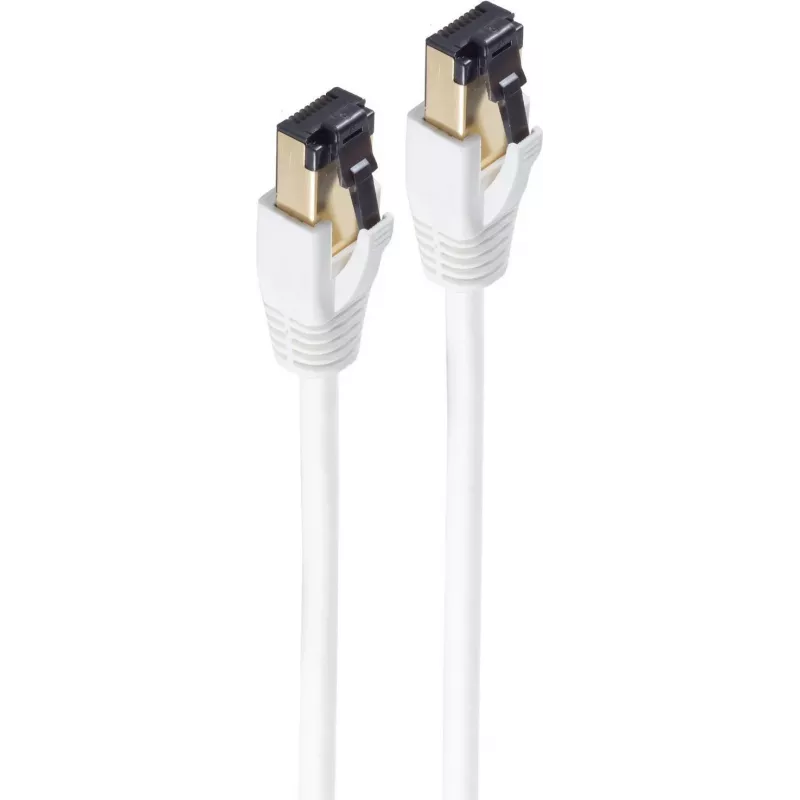 SHIVERPEAKS BASIC-S Cabo de rede Cat.8 F/FTP, 5 m, branco, RJ45 a RJ45, 40 Gbps, 2000 MHz, 568B BS08-41056