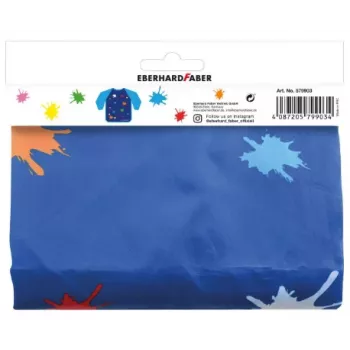 Avental de pintura infantil Faber-Castell EBERHARD FABER EFA Color, azul, mangas compridas, tamanho único, 4-9 anos, blister 579903