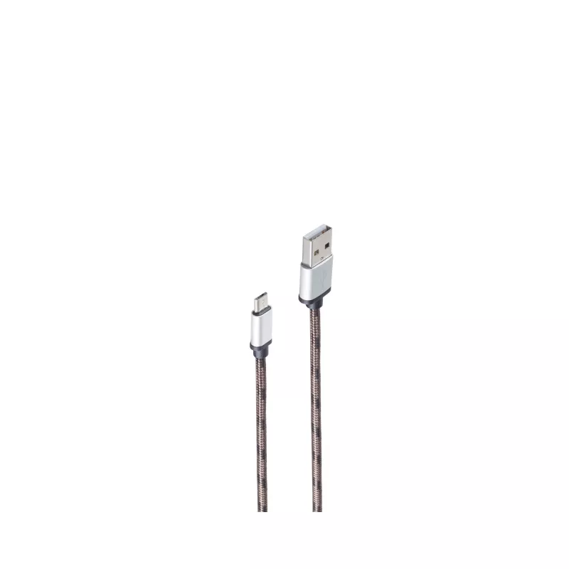 Cabo USB 2.0 SHIVERPEAKS BS14-50082, USB-A para Micro-USB B, 2 m, castanho