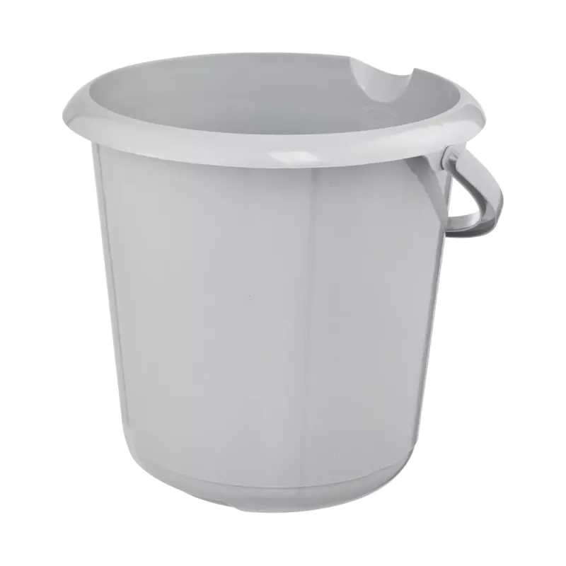 Balde de limpeza redondo keeeper mika eco, 10 litros, cinzento-pedra, 100% plástico reciclado, asa ergonómica 1171015000000