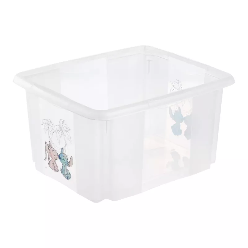 Caixa de arrumação keeeper karolina Stitch, 24 litros, caixa giratória/empilhável com tampa, PP, transparente, 1 unid. 1223700131900