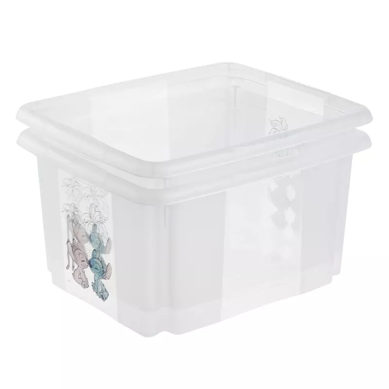 Caixa de arrumação keeeper karolina Stitch, 24 litros, caixa giratória/empilhável com tampa, PP, transparente, 1 unid. 1223700131900