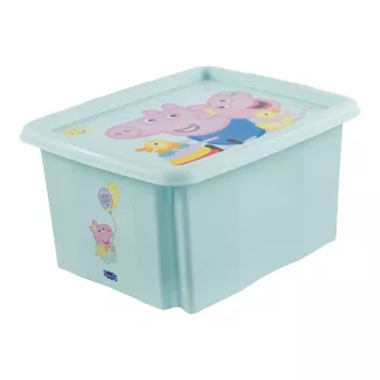 Caixa de arrumação keeeper karolina Peppa Pig, 24 litros, caixa giratória/empilhável com tampa, PP, aquamarina, 1 unid. 1223762433600