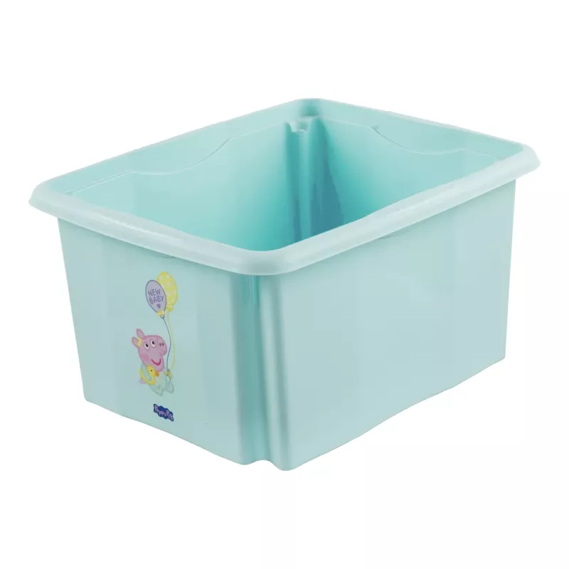 Caixa de arrumação keeeper karolina Peppa Pig, 24 litros, caixa giratória/empilhável com tampa, PP, aquamarina, 1 unid. 1223762433600