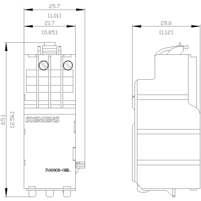 Disparador de subtensão SIEMENS 208-230V AC 50/60 Hz para disjuntor 3VA (3VA99080BB25)
