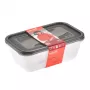 keeeper fredo fresh Conjunto de recipientes de armazenamento de alimentos, 2 x 3,3 L, retangular, transparente com tampas cinzentas 3068082700000