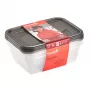 keeeper fredo fresh Conjunto de recipientes de armazenamento, 3x 1,25 L, retangular, base transparente com tampa cinzenta 3067582700000