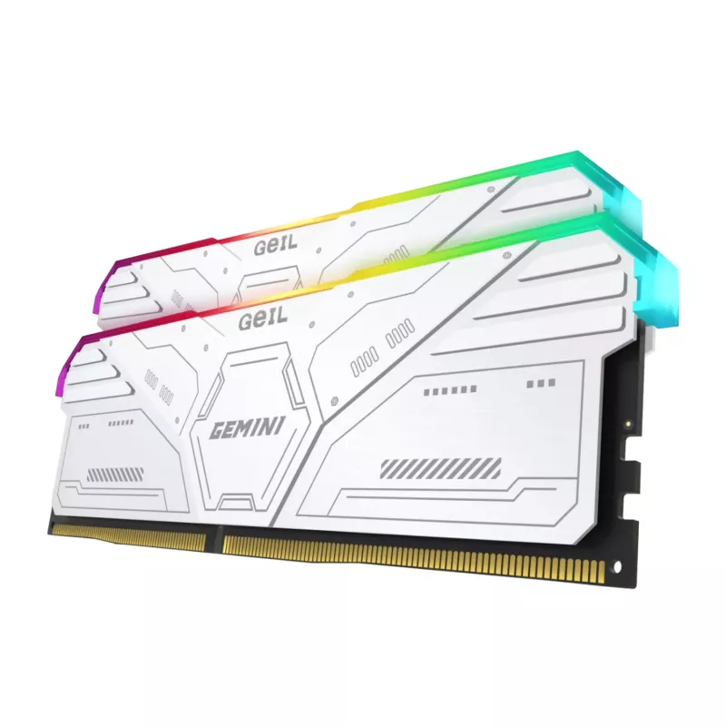 GeIL Gemini RGB 32GB DDR5 6000MHz Kit de memória RAM para desktop gaming (2 x 16GB) – Branco