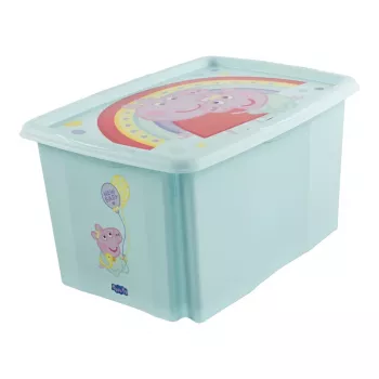 keeeper karolina Peppa Pig Caixa de armazenamento, 45 L, Aquamarin, com tampa, empilhável 1223962433600