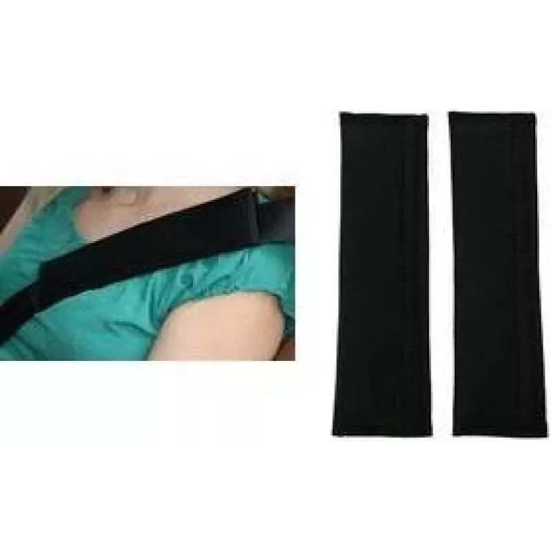 IWH Almofadas para cinto de segurança em Alcantara, Preto, conjunto de 2 peças – Conforto macio tipo camurça, evita atrito, ajuste universal 074006