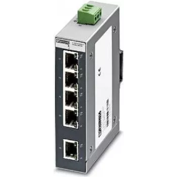 Phoenix Contact FL SWITCH SFNB 5TX Comutador Ethernet industrial, 5 portas 10/100 Mbps, calha DIN, 24 V DC 2891001