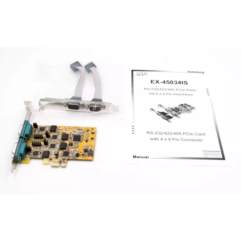 EXSYS EX-45034IS Placa serial RS-232 PCI Express de 4 portas com isolamento ótico de 2,5kV
