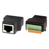 EXSYS EX-49112 Adaptador de conector fêmea RJ45 para bloco de terminais de 8 pinos com botão, CAT.5e