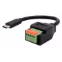 EXSYS Cabo adaptador USB-C macho para bloco de terminais de 5 pinos com botão, USB 2.0, 15 cm EX-49123