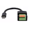 EXSYS Cabo adaptador USB-C macho para bloco de terminais de 5 pinos com botão, USB 2.0, 15 cm EX-49123