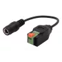 EXSYS Cabo adaptador conector fêmea DC 5,5x2,1mm para bloco de terminais de 2 pinos com botão, 15cm EX-49141
