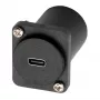 EXSYS adaptador D-Typ USB-C conector fêmea para conector fêmea, USB 3.2 Gen 1, montagem em painel, preto (EX-49158)
