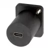 EXSYS adaptador D-Typ USB-C conector fêmea para conector fêmea, USB 3.2 Gen 1, montagem em painel, preto (EX-49158)