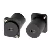 EXSYS adaptador D-Typ USB-C conector fêmea para conector fêmea, USB 3.2 Gen 1, montagem em painel, preto (EX-49158)