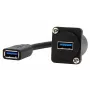 EXSYS EX-49165 adaptador de cabo D-Typ USB-A conector fêmea para conector fêmea, USB 3.2 Gen 1, 20 cm