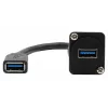 EXSYS EX-49165 adaptador de cabo D-Typ USB-A conector fêmea para conector fêmea, USB 3.2 Gen 1, 20 cm