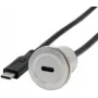 EXSYS EX-49183 Adaptador de encastrar metálico, USB-C fêmea para macho, USB 3.2 Gen 1, 30 cm