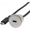 EXSYS EX-49183 Adaptador de encastrar metálico, USB-C fêmea para macho, USB 3.2 Gen 1, 30 cm