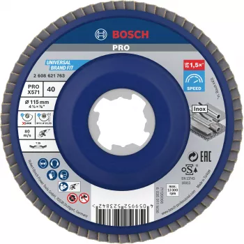 Bosch X-LOCK disco de lixa de lamelas 115 mm G 60 para metal, angular, X571 Best for Metal 2608621763