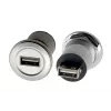 EXSYS EX-49191 Adaptador USB 2.0 de encastrar, USB-A fêmea para USB-A fêmea, metal