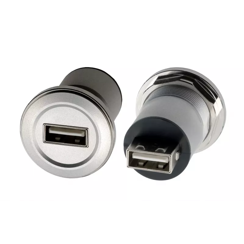 EXSYS EX-49191 Adaptador USB 2.0 de encastrar, USB-A fêmea para USB-A fêmea, metal