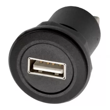 EXSYS EX-49212 Adaptador USB 2.0 de encastrar, USB-A fêmea para USB-A fêmea, preto